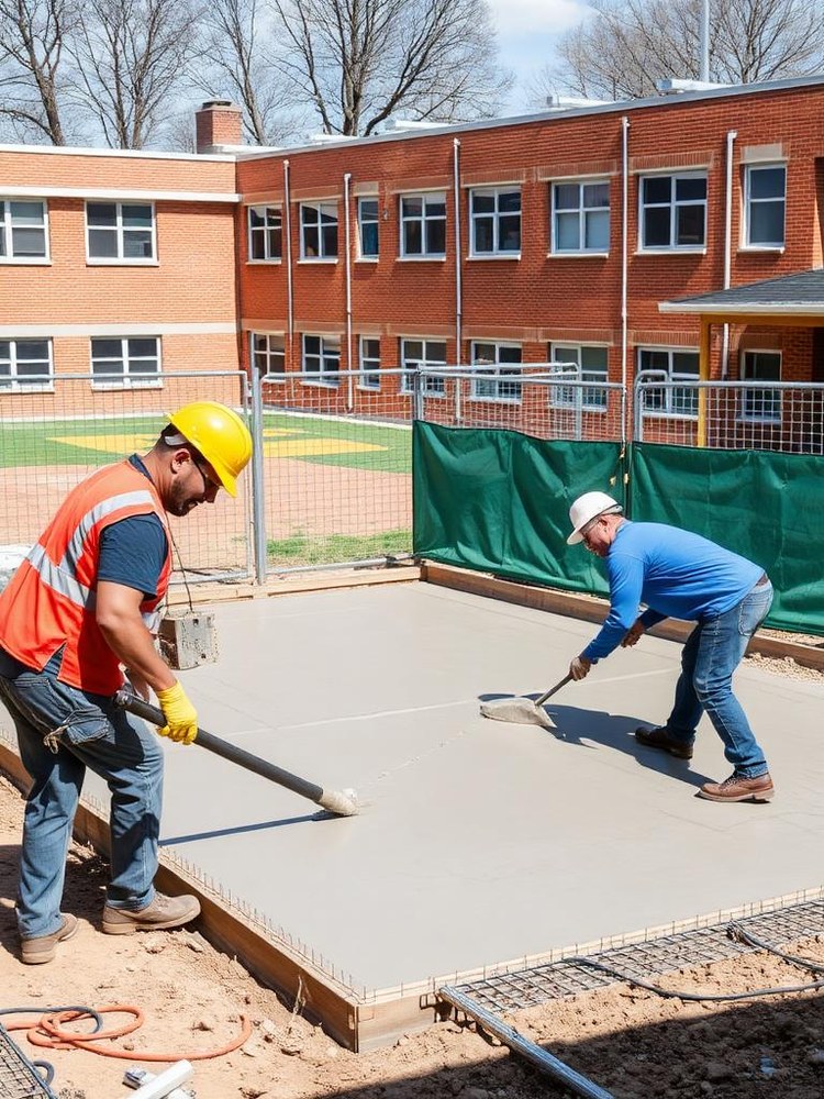 Concreto en patio escolar